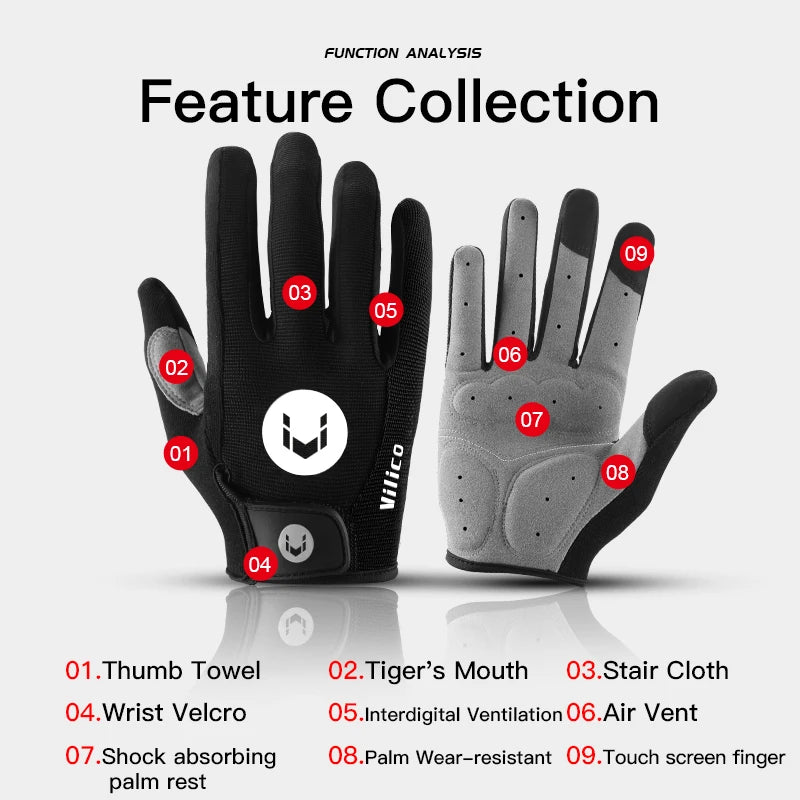 Aadorrah's rain wear outdoor cycling windproof and cold proof motorcycle electric bike full finger touch screen anti slip gloves