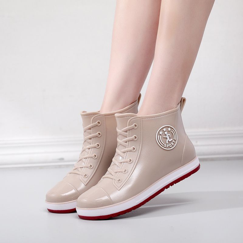 Short tube rain boots waterproof shoes women's versatile low cut fashionable anti slip wear-resistant and outer rain boots