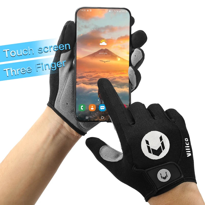 Aadorrah's rain wear outdoor cycling windproof and cold proof motorcycle electric bike full finger touch screen anti slip gloves