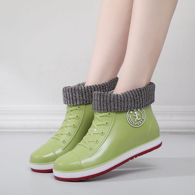 Short tube rain boots waterproof shoes women's versatile low cut fashionable anti slip wear-resistant and outer rain boots