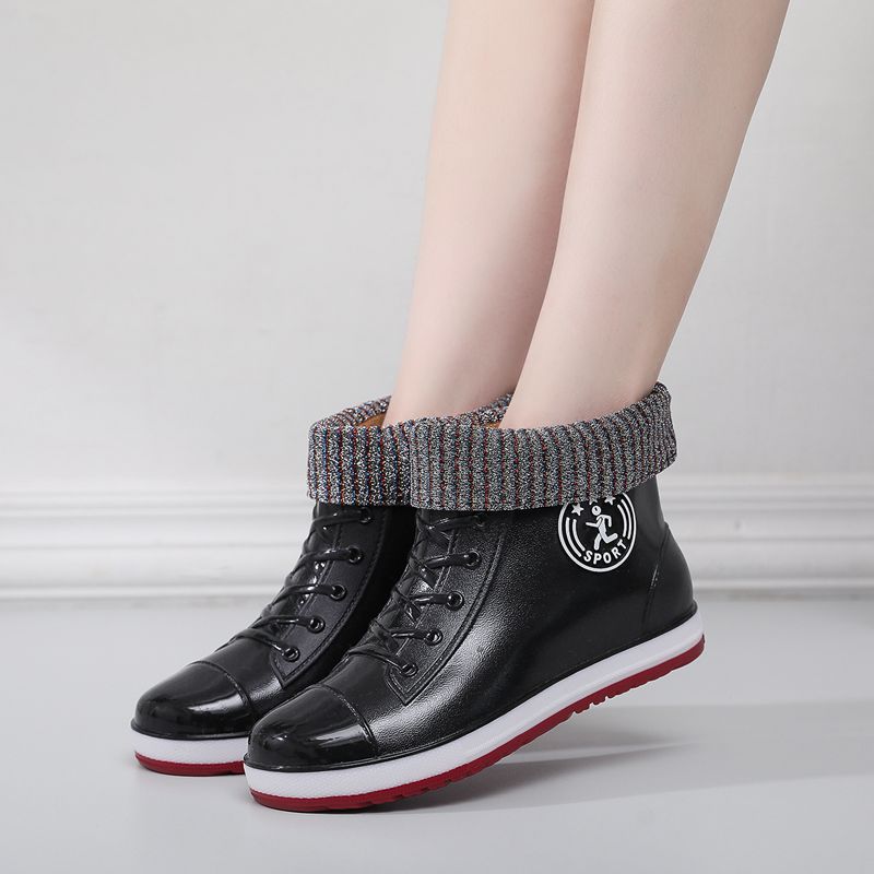 Short tube rain boots waterproof shoes women's versatile low cut fashionable anti slip wear-resistant and outer rain boots