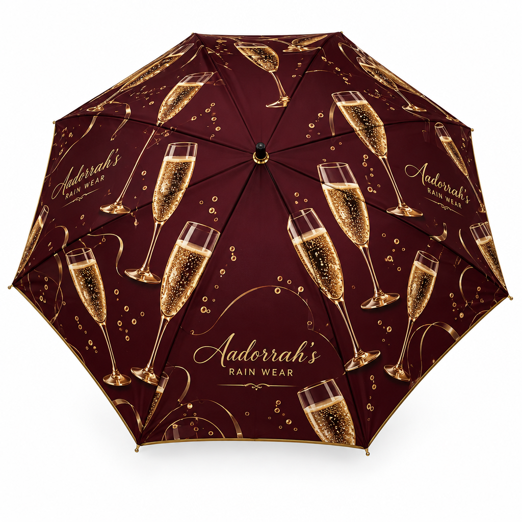 Burgundy Champagne Glasses Canopy Umbrella
