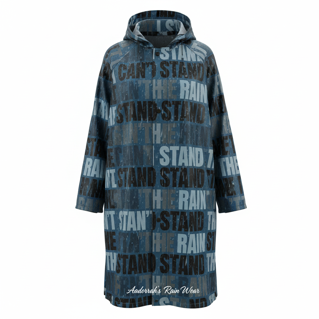 I Can't Stand the Rain All-Over Text Coat