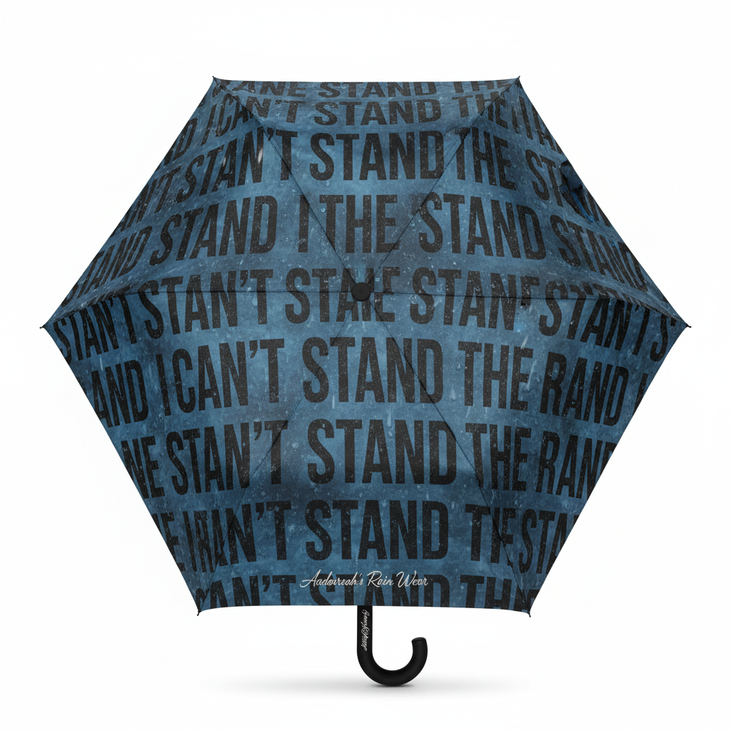 I Can't Stand the Rain All-Over Text Umbrella