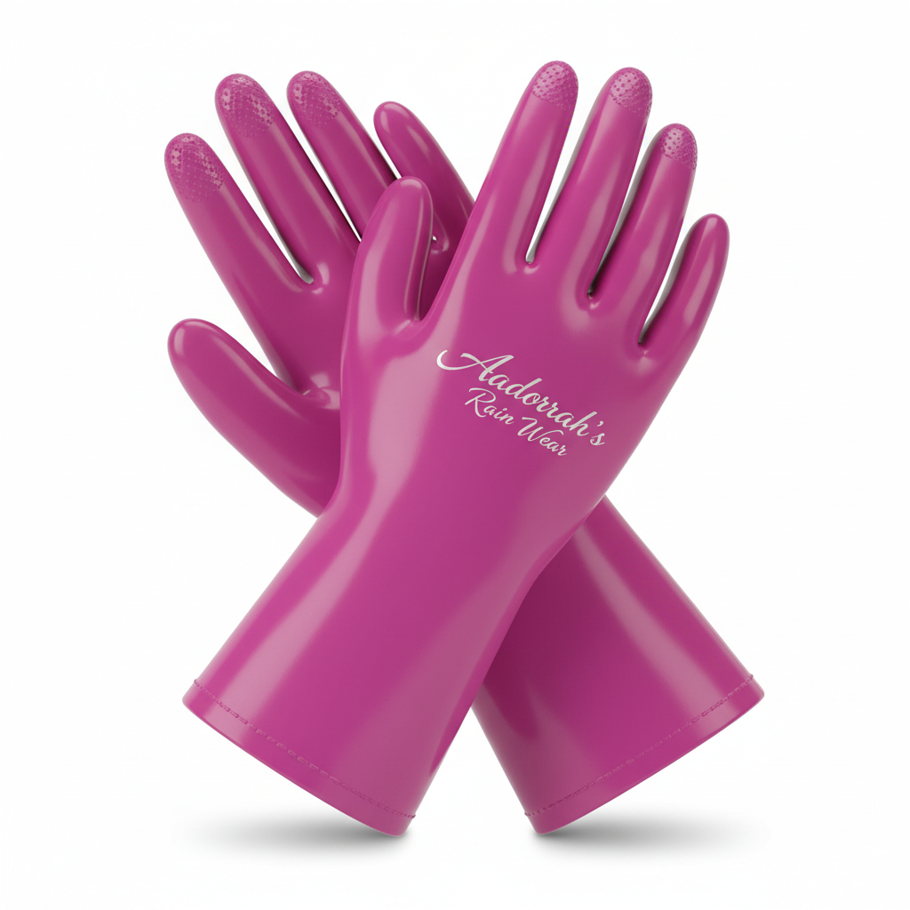 Aadorrah's Solid Fuchsia Rain Gloves