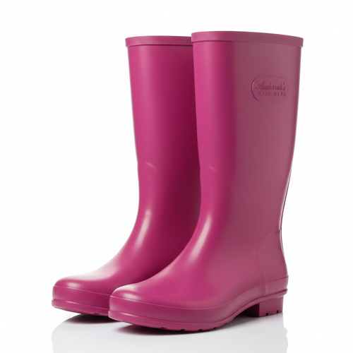 Aadorrah's Solid Fuchsia Rain Boots