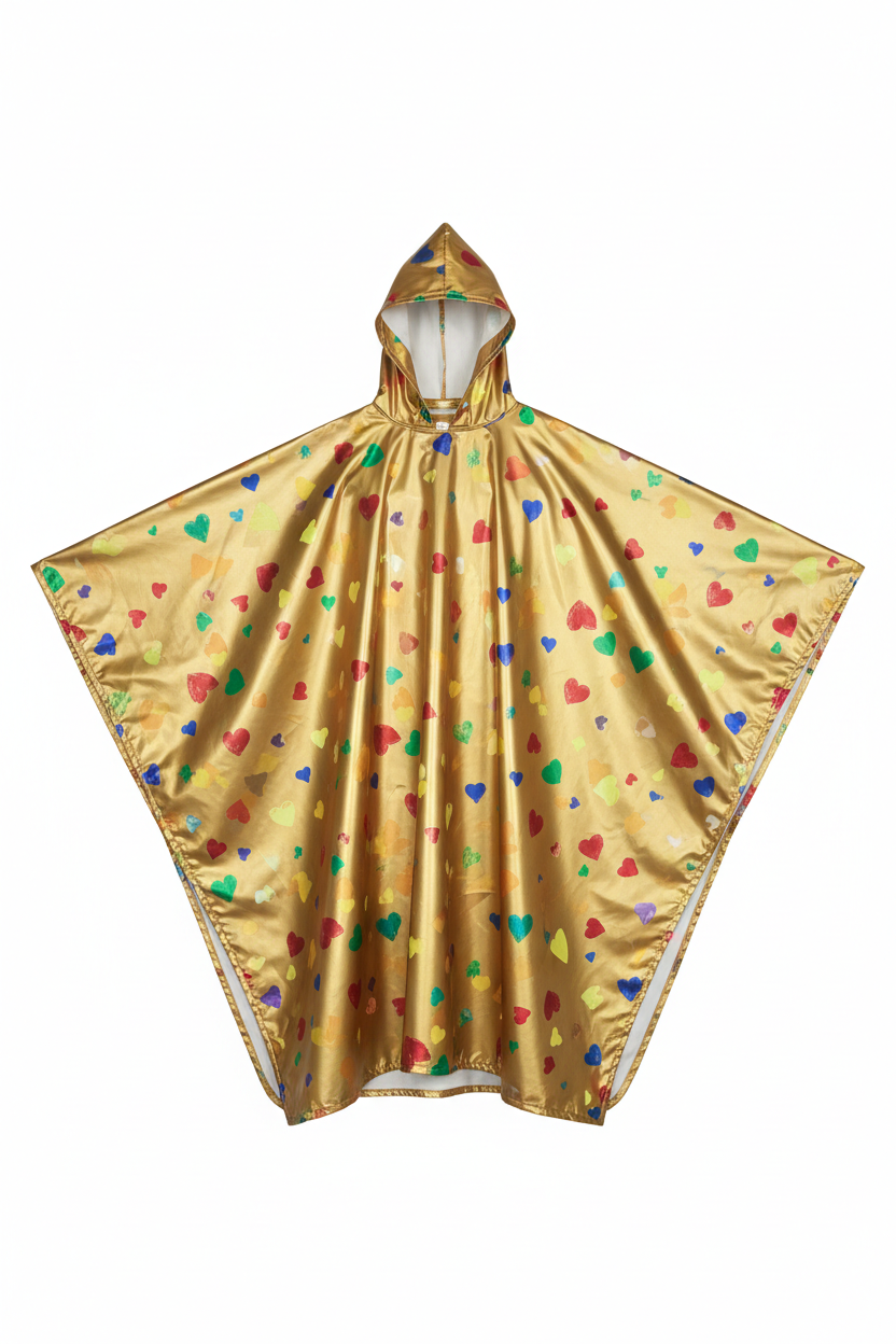 Still Dry Hearts Graphic Poncho