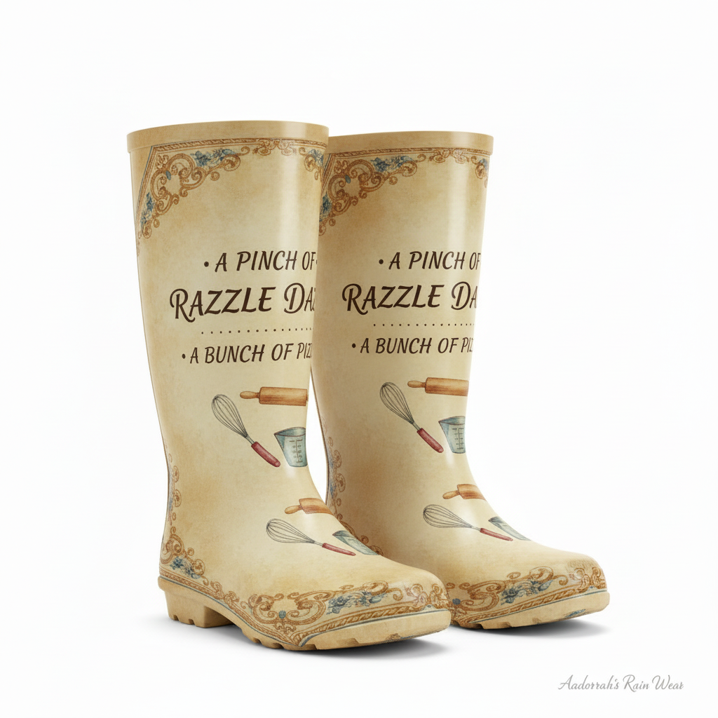 Rain Boots A Pinch of Razzle Dazzle and a Bunch of Pizzazz Recipe Card Print