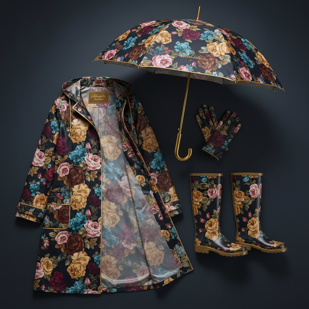 Rose Collection Set - Dark Background with gold trim
