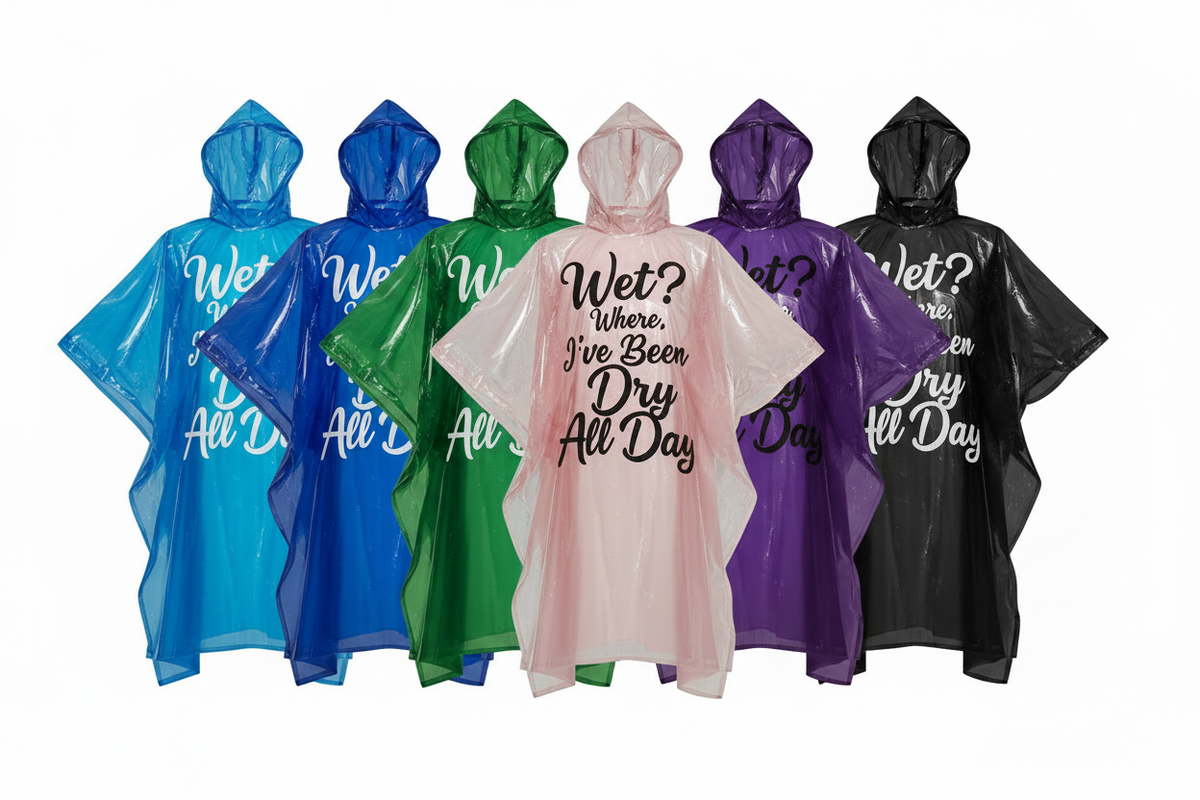 Wet Where Poncho - royal blue forest green purple black