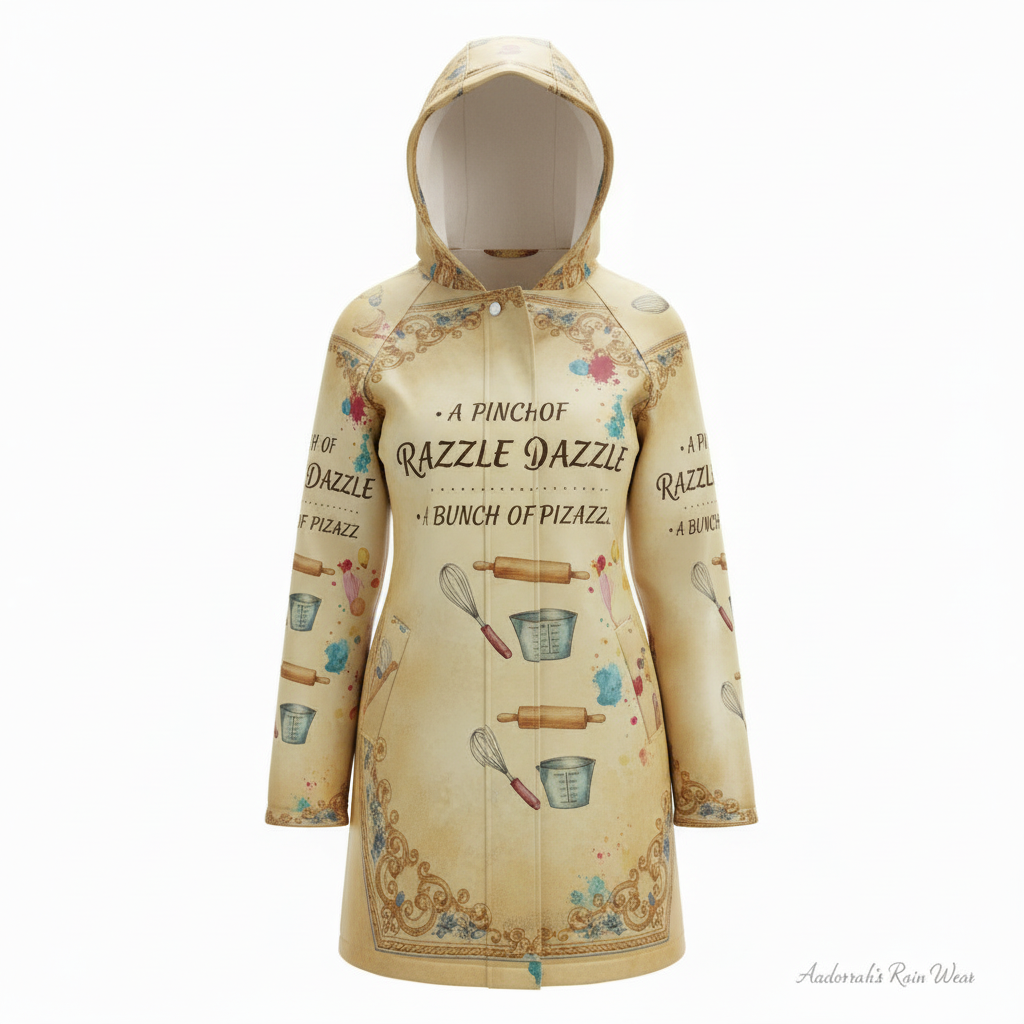 Rain Coat A Pinch of Razzle Dazzle and a Bunch of Pizzazz Recipe Card Print