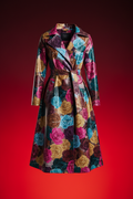 Rose Collection Rain Coat - Roses on a Rainy Day with ombré red background