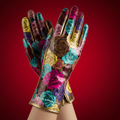 Rose Collection Gloves - Roses on a Rainy Day with gold trim