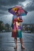 Rose Collection Rain Coat in multi-color palette