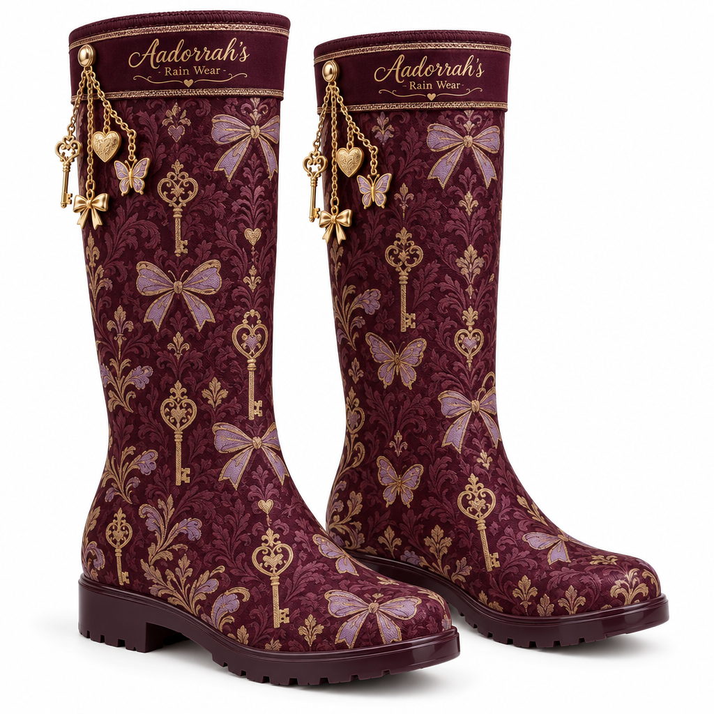 Lucky Charm Rain Boots - Flat Lay