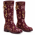Lucky Charm Rain Boots with Pockets - Flat Lay