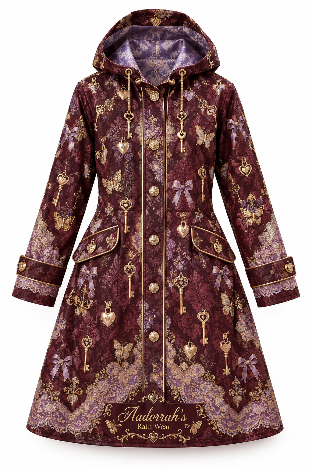 Lucky Charm Rain Coat - Flat Lay