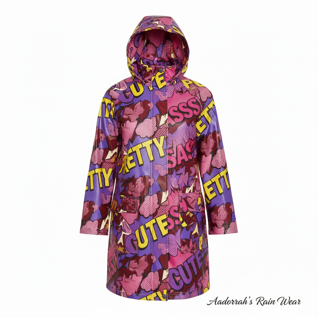 Pretty Sassy Cute Rain Coat with Logo