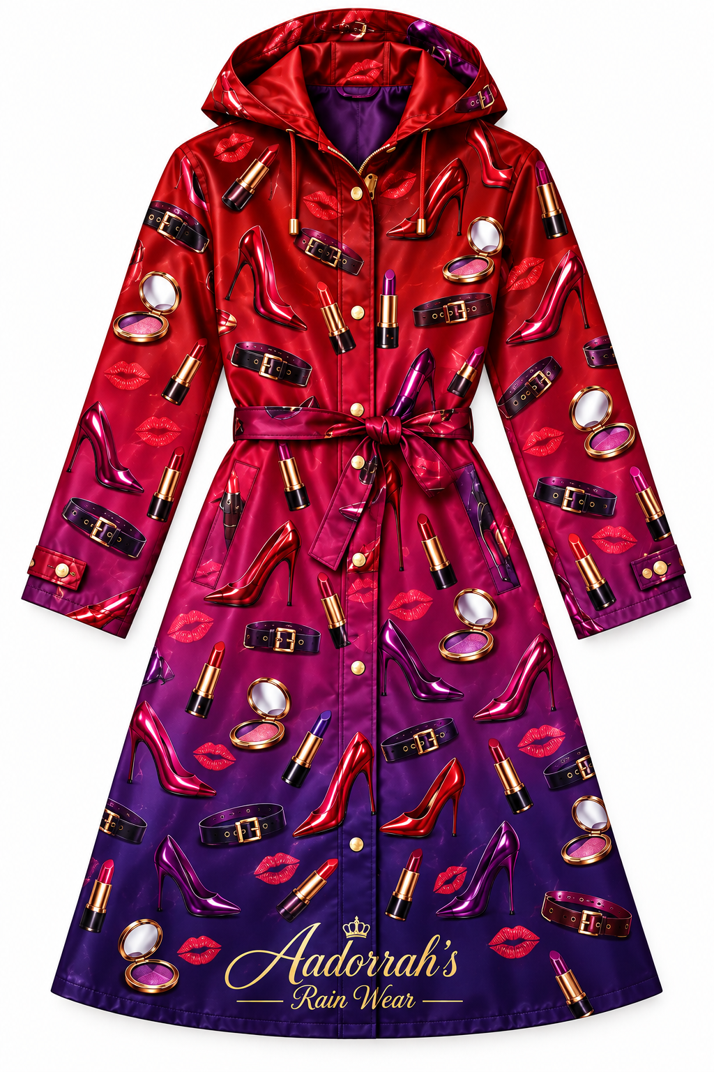 Red & Purple Ombré with Kissy Lips - Flat Lay