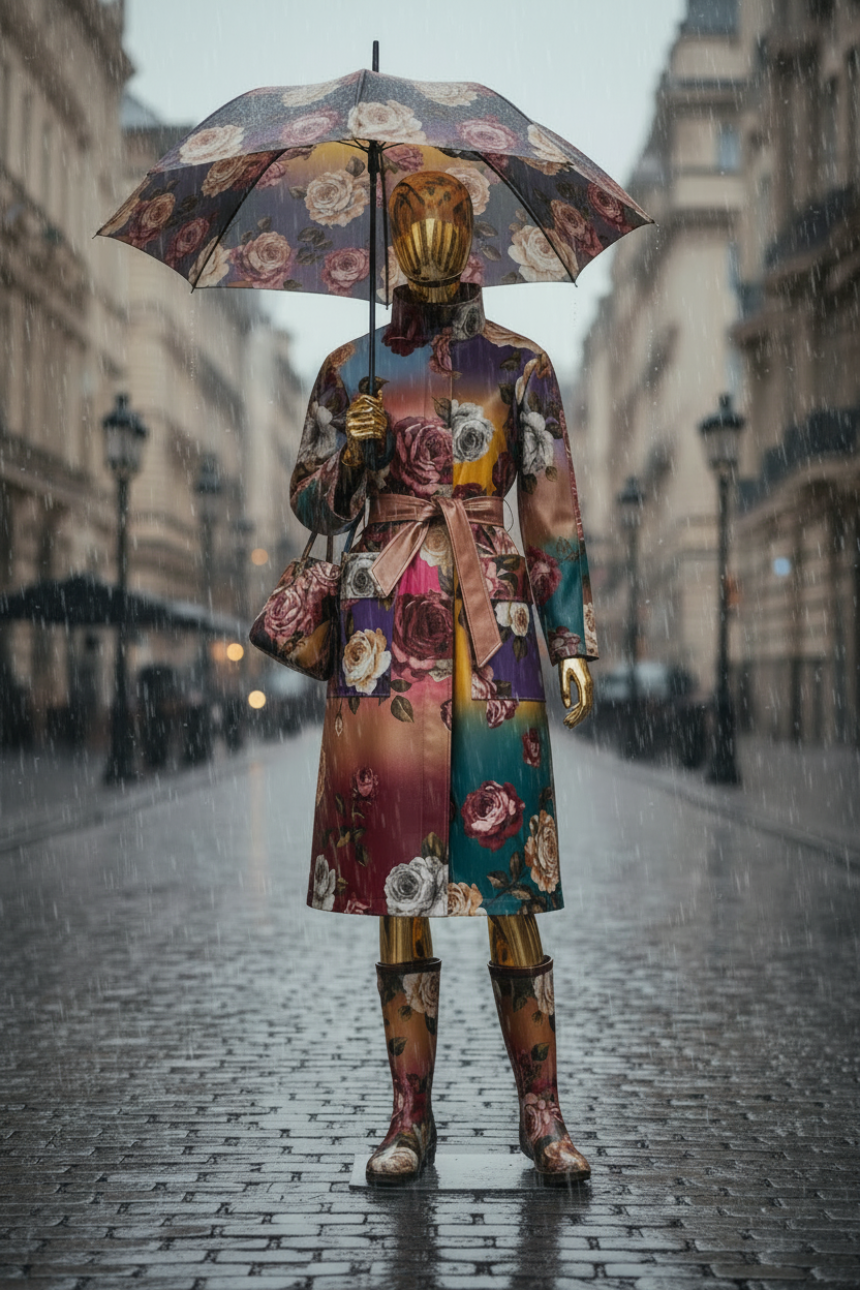 Rose Collection Rain Coat - Rose Print