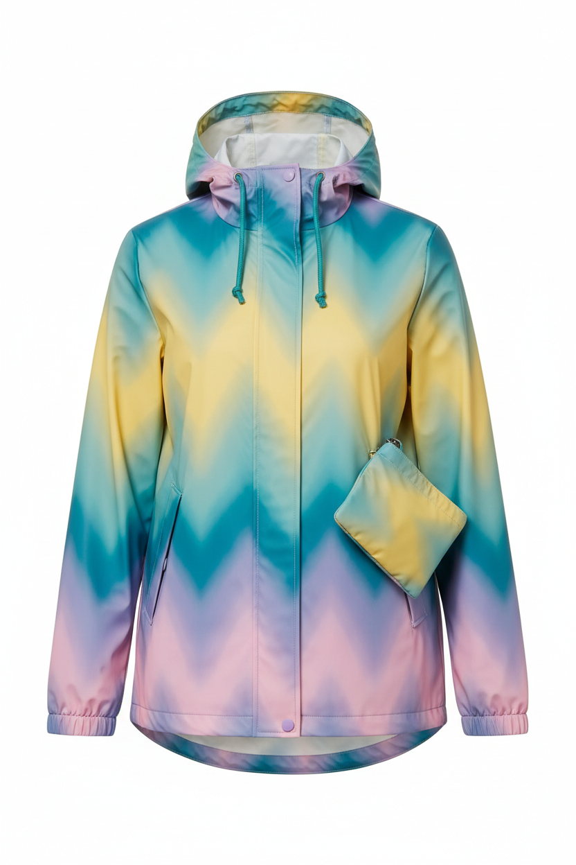 Still Dry Chevron Windbreaker – Multi Ombré